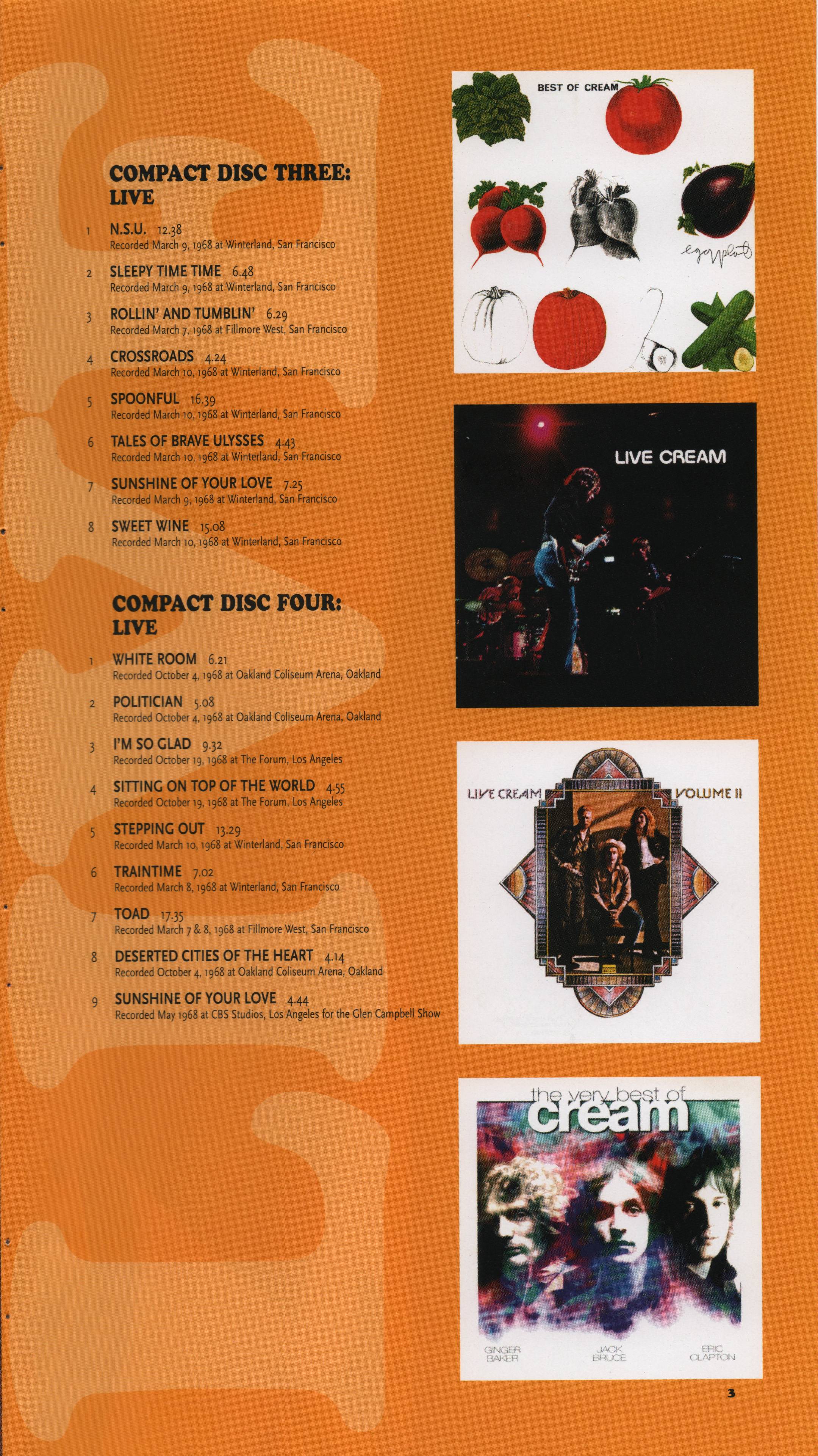 Cream Those Were the Days : Booklet 3